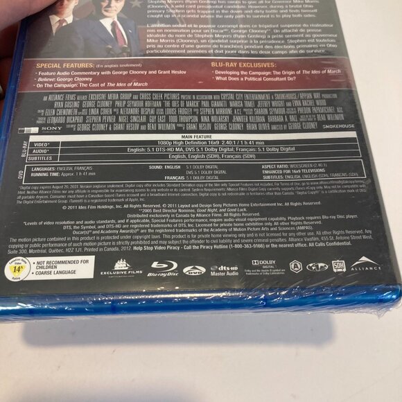 The Ides of March (Blu-ray, 2011) Sealed New Movie Film Gosling Clooney - Picture 2 of 5